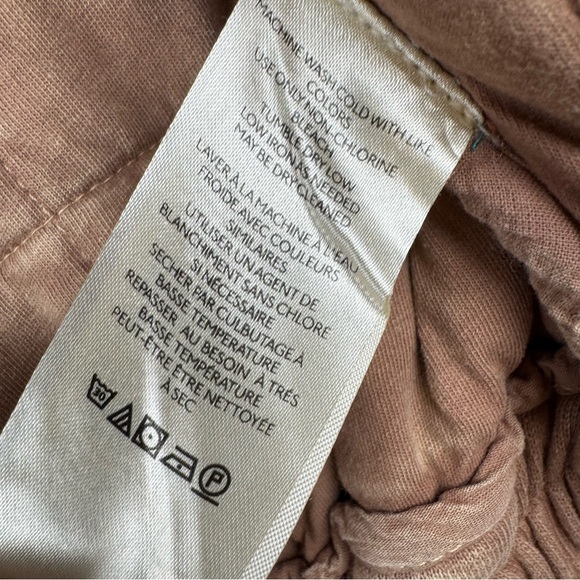 Free People Womens Jacket Sz M Tan Brown Dolman Quilted Knit Zip Up Bomber Coat - Picture 9 of 12